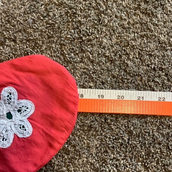 Vtg Merry Christmas Stocking White Battenberg Lace Flowers 100% Cotton 18" - Picture 5 of 5